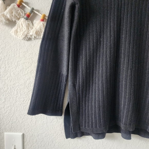 Smartwool Merino Wool Black Ribbed Knit V-neck Pullover Sweater Winter Outdoor S - Picture 3 of 12